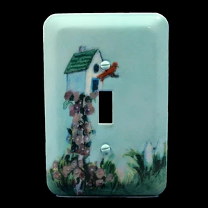 Leviton 89001-BIH Toggle Switch Wall Plate, Metal, Baby Blue Bird House Leviton 89001-BIH Toggle Switch Wall Plate, Metal, Baby Blue Bird House
