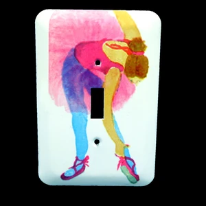 Leviton 89001-BAL Decorative Toggle Switch Metal Wallplate Switchplate , Ballerina Motif Leviton 89001-BAL Decorative Toggle Switch Metal Wallplate Switchplate , Ballerina Motif