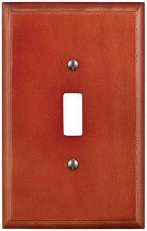 Leviton 89201-CHR 1-Gang Toggle Switch Wallplate, Cherry Wood Finish Leviton 89201-CHR 1-Gang Toggle Switch Wallplate, Cherry Wood Finish