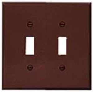 Cooper PJ2B Brown Mid-Size Unbreakable Two Gang Toggle Light Switch Wall Plate Cooper PJ2B Brown Mid-Size Unbreakable Two Gang Toggle Light Switch Wall Plate