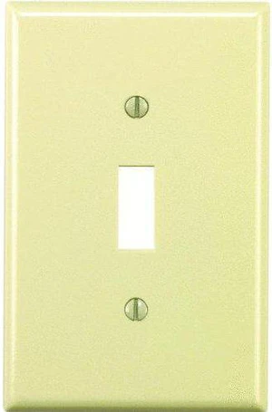 Leviton 1-Gang Toggle Light Switch Wall Plate, Midway Size Cover, Thermoset Plastic, 80501-A, Almond Leviton 1-Gang Toggle Light Switch Wall Plate, Midway Size Cover, Thermoset Plastic, 80501-A, Almond