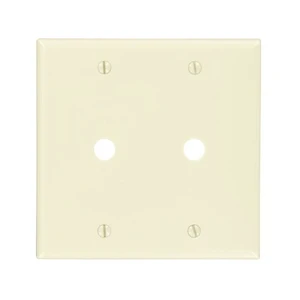 Leviton 2-Gang Telephone/Cable Wall Plate, .406-Inch Diameter Opening, Box Mount, Thermoset Plastic, Standard Size, 86062, Ivory Leviton 2-Gang Telephone/Cable Wall Plate, .406-Inch Diameter Opening, Box Mount, Thermoset Plastic, Standard Size, 86062, Ivory