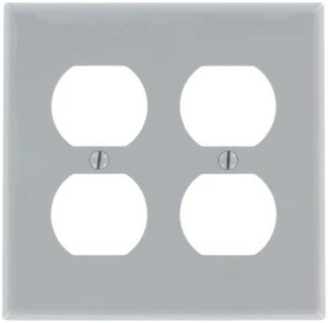 Leviton 80716-GY Gray Nylon Two Gang Duplex Receptacle Wall Plate Leviton 80716-GY Gray Nylon Two Gang Duplex Receptacle Wall Plate