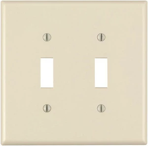 Leviton 80509-A Almond Midway Two Gang Toggle Light Switch Wall Plate Leviton 80509-A Almond Midway Two Gang Toggle Light Switch Wall Plate