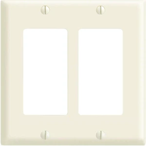 Leviton 2-Gang Decora/GFCI Rocker Switch Wall Plate, Thermoset Plastic Cover, Midway Size, 80609-A, Almond Leviton 2-Gang Decora/GFCI Rocker Switch Wall Plate, Thermoset Plastic Cover, Midway Size, 80609-A, Almond