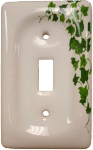 Leviton Green Vine Ceramic Toggle Switch Cover Wallplate Switchplate 89501-GRN Leviton Green Vine Ceramic Toggle Switch Cover Wallplate Switchplate 89501-GRN