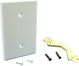 Leviton 1-Gang Blank Wallplate, Strap Mount, Standard Size Cover, Thermoset Plastic, 88019, White Leviton 1-Gang Blank Wallplate, Strap Mount, Standard Size Cover, Thermoset Plastic, 88019, White