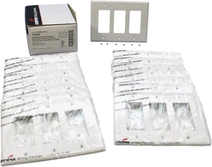 Cooper Wiring Devices PJ263W 3-Gang Decorator GFCI Rocker Switch Wall Plate, Unbreakable Polycarbonate, Mid-Size, White (Pack of 15) Cooper Wiring Devices PJ263W 3-Gang Decorator GFCI Rocker Switch Wall Plate, Unbreakable Polycarbonate, Mid-Size, White (Pack of 15)