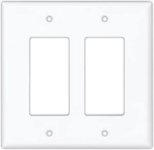 Cooper PJ262W White Unbreakable Mid-Size Two Gang Decorator Wall Plate Cooper PJ262W White Unbreakable Mid-Size Two Gang Decorator Wall Plate