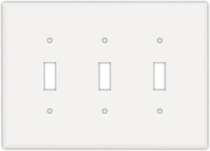 Cooper PJ3W White Mid-Size Unbreakable Three Gang Toggle Light Switch Wall Plate Cooper PJ3W White Mid-Size Unbreakable Three Gang Toggle Light Switch Wall Plate