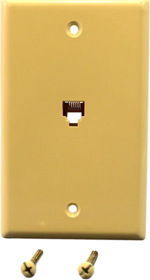 Cooper Wiring Devices 3532-6V Telephone Wall Plate, 6-Wire 6-Position Jack, Screw Terminals, Standard Size, Unbreakable Thermoplastic, Ivory Cooper Wiring Devices 3532-6V Telephone Wall Plate, 6-Wire 6-Position Jack, Screw Terminals, Standard Size, Unbreakable Thermoplastic, Ivory