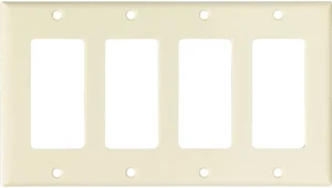 Cooper Wiring Devices 2164A 4-Gang Decorator GFCI Rocker Switch Wall Plate, Standard Size, Thermoset Plastic, Almond Cooper Wiring Devices 2164A 4-Gang Decorator GFCI Rocker Switch Wall Plate, Standard Size, Thermoset Plastic, Almond