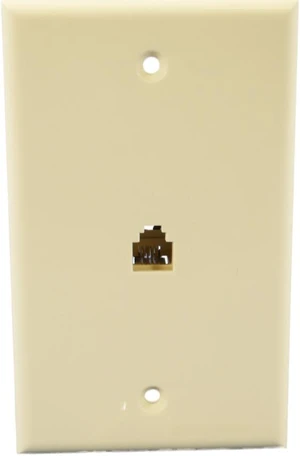 Cooper Wiring Devices 3532-4A Almond Four Wire Telephone Jack Wall Plate Cooper Wiring Devices 3532-4A Almond Four Wire Telephone Jack Wall Plate