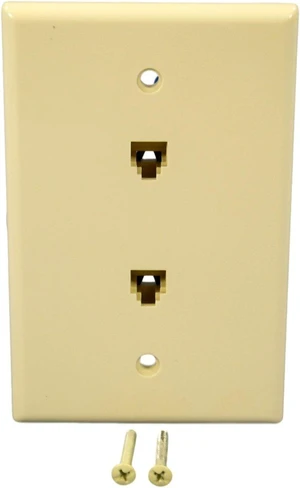 Cooper Wiring Devices 3547-4A Mid Size Flush Mount Wallplate with Two Phone Jack Cooper Wiring Devices 3547-4A Mid Size Flush Mount Wallplate with Two Phone Jack