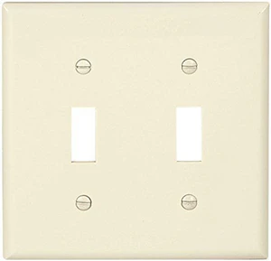 Cooper 5139LA Light Almond Unbreakable Two Gang Toggle Switch Wall Plate Cooper 5139LA Light Almond Unbreakable Two Gang Toggle Switch Wall Plate