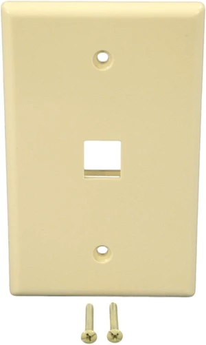 Cooper Wiring Devices 5510A-MSP 1-Gang 1-Port Keystone Data Jack Wallplate, Unbreakable Thermoplastic, Mid-Size, Almond Cooper Wiring Devices 5510A-MSP 1-Gang 1-Port Keystone Data Jack Wallplate, Unbreakable Thermoplastic, Mid-Size, Almond