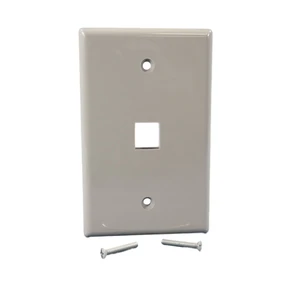 Cooper Wiring Devices 5510GY-MSP 1-Gang 1-Port Keystone Data Jack Wallplate, Unbreakable Thermoplastic, Mid-Size, Gray Cooper Wiring Devices 5510GY-MSP 1-Gang 1-Port Keystone Data Jack Wallplate, Unbreakable Thermoplastic, Mid-Size, Gray