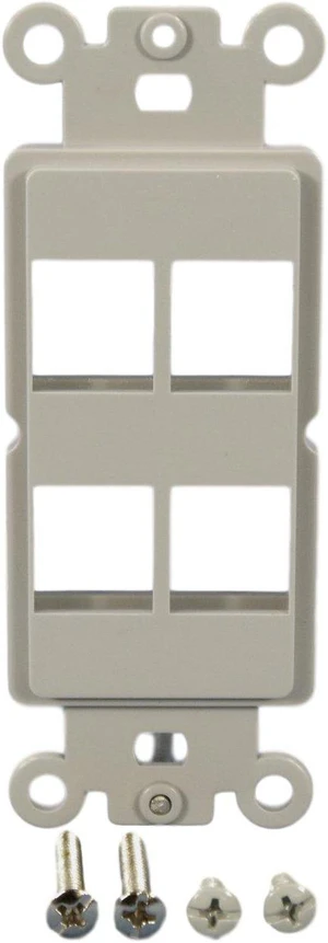 Cooper Wiring Devices 5524-5EGY 3-Port Decorator Insert Adapter for Modular Keystone Data Jack, Gray Cooper Wiring Devices 5524-5EGY 3-Port Decorator Insert Adapter for Modular Keystone Data Jack, Gray