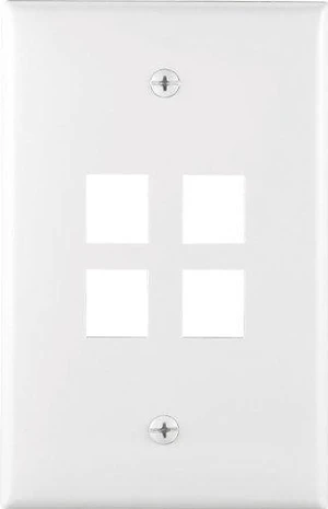 Cooper 5540A-MSP Almond Mid-Size Flush 110 Style Four Port Thermoplastic Wallplate Cooper 5540A-MSP Almond Mid-Size Flush 110 Style Four Port Thermoplastic Wallplate