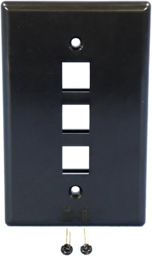 Cooper Wiring Devices 5530BK-MSP 3 Port Flush Modular Wallplate, Black Cooper Wiring Devices 5530BK-MSP 3 Port Flush Modular Wallplate, Black