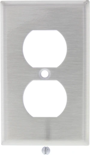 Cooper/Arrow Hart ANTIMICROBIAL Stainless Steel Receptacle Wallplate Duplex Outlet Cover Cooper/Arrow Hart ANTIMICROBIAL Stainless Steel Receptacle Wallplate Duplex Outlet Cover