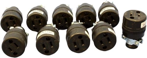 Cooper 224 Black Commercial Grade Rubber Non-Grounding Connector 15A 125V (Pack of 10) Cooper 224 Black Commercial Grade Rubber Non-Grounding Connector 15A 125V (Pack of 10)