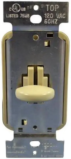 Pass & Seymour Legrand SS1000IV Short Slide Dimmer Light Switch, Single Pole, for Use With Incandescent Lighting Only, 1000W, Ivory