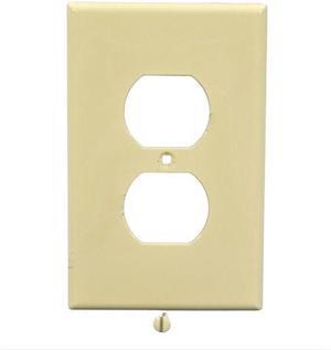 Leviton PJ8-A 1-Gang Duplex Receptacle Wallplate, Unbreakable Nylon, Midway Size, Almond, 1 Count (Pack of 1)