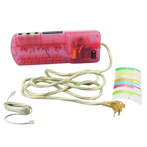 Leviton 5950-STS Modular 9-Outlet Surge Protector Power Strip With Phone Module, 120V 15A, Pink/Strawberry Leviton 5950-STS Modular 9-Outlet Surge Protector Power Strip With Phone Module, 120V 15A, Pink/Strawberry