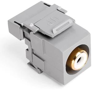 Leviton Quickport Gray RCA Stereo Audio Jack White Stripe 40735-RWG Leviton Quickport Gray RCA Stereo Audio Jack White Stripe 40735-RWG