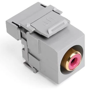 Leviton Quickport Gray Stereo Audio Gold Jack Red Stripe 40735-RRG Leviton Quickport Gray Stereo Audio Gold Jack Red Stripe 40735-RRG