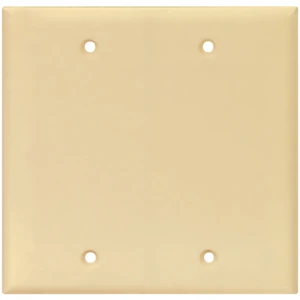 Cooper PJ23V Ivory Mid-Size Unbreakable Two Gang Blank Box Mount Wall Plate Cooper PJ23V Ivory Mid-Size Unbreakable Two Gang Blank Box Mount Wall Plate