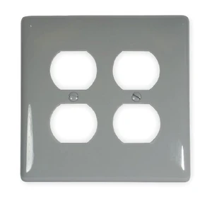 Hubbell NPJ82GY Gray Mid-Size Two Gang Duplex Receptacle Wall Plate Hubbell NPJ82GY Gray Mid-Size Two Gang Duplex Receptacle Wall Plate