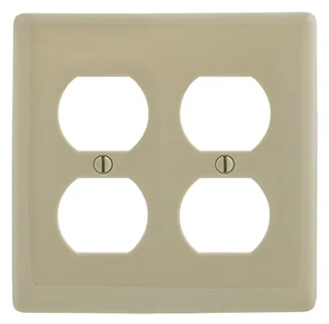 Hubbell NPJ82I Ivory Mid-Size Two Gang Duplex Receptacle Wall Plate Hubbell NPJ82I Ivory Mid-Size Two Gang Duplex Receptacle Wall Plate