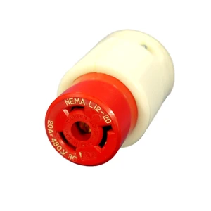 New Leviton Turn Locking Connector Plug NEMA L12-20R 20A 3Ø 480V 71220-C Boxed New Leviton Turn Locking Connector Plug NEMA L12-20R 20A 3Ø 480V 71220-C Boxed