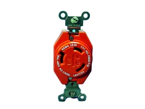 Leviton L8-30 ISOLATED GROUND Twist Locking Receptacle Outlet Turn Lock NEMA L8-30R 30A 480V 2640 Leviton L8-30 ISOLATED GROUND Twist Locking Receptacle Outlet Turn Lock NEMA L8-30R 30A 480V 2640