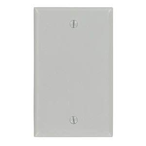 Leviton 1-Gang No Device Blank Wallplate, Standard Size, Thermoset Plastic, Box Mount, 87014, Gray Leviton 1-Gang No Device Blank Wallplate, Standard Size, Thermoset Plastic, Box Mount, 87014, Gray