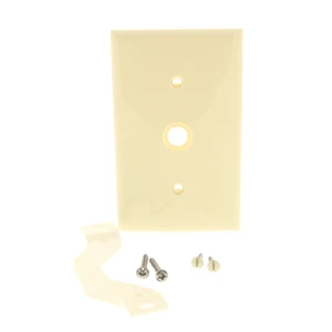 Leviton 80718-I Ivory Nylon Single Gang .406" Cable Strap Mount Wall Plate Leviton 80718-I Ivory Nylon Single Gang .406" Cable Strap Mount Wall Plate