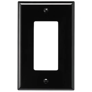 Cooper PJ26BK Black Unbreakable Mid-Size Single Gang Decorator Wall Plate Cooper PJ26BK Black Unbreakable Mid-Size Single Gang Decorator Wall Plate