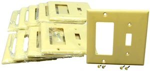 Cooper Wiring Devices 2153V 2-Gang Combination Toggle Switch Decorator GFCI Rocker Switch Wall Plate, Standard Size, Thermoset Plastic, Ivory (Pack of 10) Cooper Wiring Devices 2153V 2-Gang Combination Toggle Switch Decorator GFCI Rocker Switch Wall Plate, Standard Size, Thermoset Plastic, Ivory (Pack of 10)