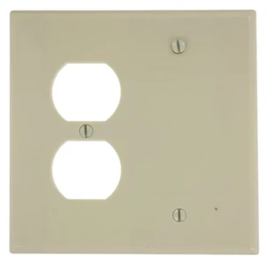 Leviton 80508-I Ivory Midway Two Gang Combination Duplex Receptacle Blank Wall Plate Leviton 80508-I Ivory Midway Two Gang Combination Duplex Receptacle Blank Wall Plate