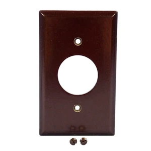 Eagle Electric 2131B 1-Gang Single Receptacle Wallplate, 1.406 Inch Diameter Opening, Thermoset Plastic, Standard Size, Brown Eagle Electric 2131B 1-Gang Single Receptacle Wallplate, 1.406 Inch Diameter Opening, Thermoset Plastic, Standard Size, Brown