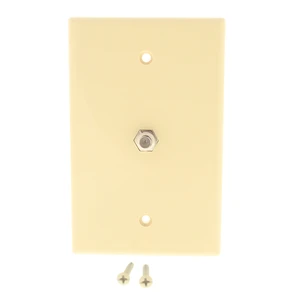Cooper Wiring Devices 2072V Single Gang Coaxial Cable Wall Plate, F-Type Video Jack, Mid-Size, Ivory Cooper Wiring Devices 2072V Single Gang Coaxial Cable Wall Plate, F-Type Video Jack, Mid-Size, Ivory