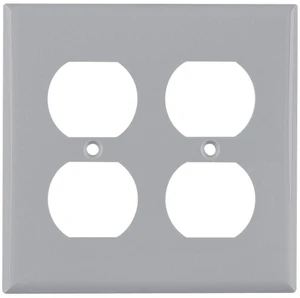 Cooper 5150GY Gray Unbreakable Two Gang Duplex Receptacle Wall Plate Cooper 5150GY Gray Unbreakable Two Gang Duplex Receptacle Wall Plate