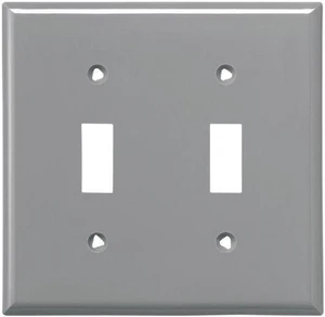 Cooper 5139GY Gray Unbreakable Two Gang Toggle Switch Wall Plate Cooper 5139GY Gray Unbreakable Two Gang Toggle Switch Wall Plate