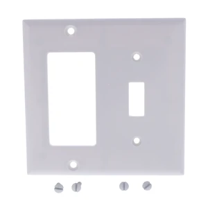 Cooper 2153W White Two Gang One Toggle One Decorator Combination Wall Plate Cooper 2153W White Two Gang One Toggle One Decorator Combination Wall Plate
