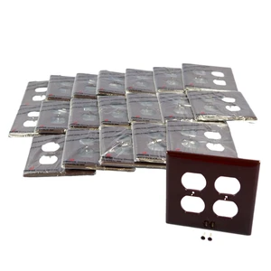 Cooper PJ82B Brown Mid-Size Unbreakable Two Gang Duplex Receptacle Wall Plate (Pack of 20) Cooper PJ82B Brown Mid-Size Unbreakable Two Gang Duplex Receptacle Wall Plate (Pack of 20)