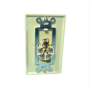 Leviton Ivory Phone Jack Wallplate Decora 40949-ID Leviton Ivory Phone Jack Wallplate Decora 40949-ID