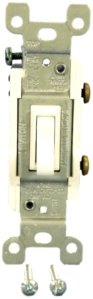 Leviton White Heavy Duty Framed Quiet Toggle Wall Light Switch 15A S451-W Leviton White Heavy Duty Framed Quiet Toggle Wall Light Switch 15A S451-W
