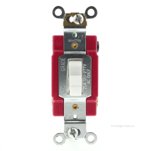 Cooper AH1123W White Industrial Grade 3-Way AC Toggle Light Switch 20A 120/277V Cooper AH1123W White Industrial Grade 3-Way AC Toggle Light Switch 20A 120/277V